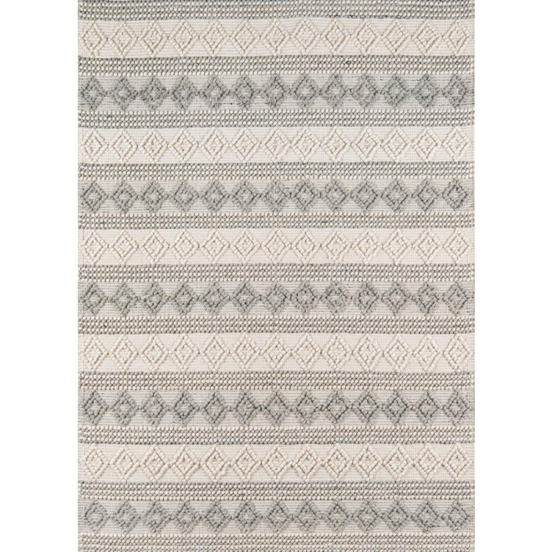 Contemporary Rectangle Area Rug, Ivory, 6' X 9'