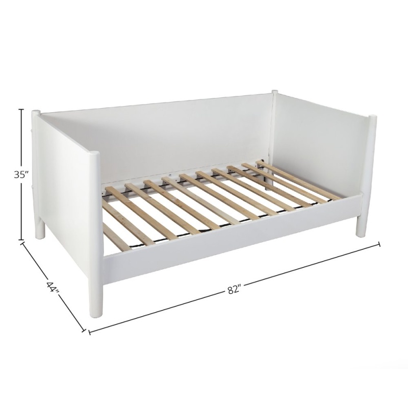 Flynn Mid Century Modern Twin Size Day Bed, White