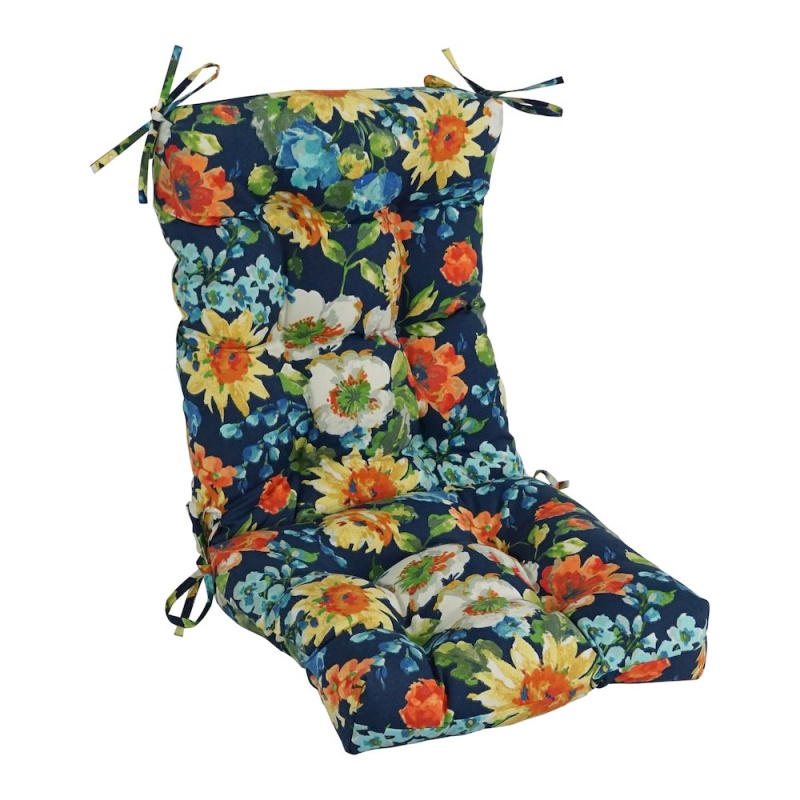 18-Inch by 38-Inch Patterned Outdoor Tufted Chair Cushion