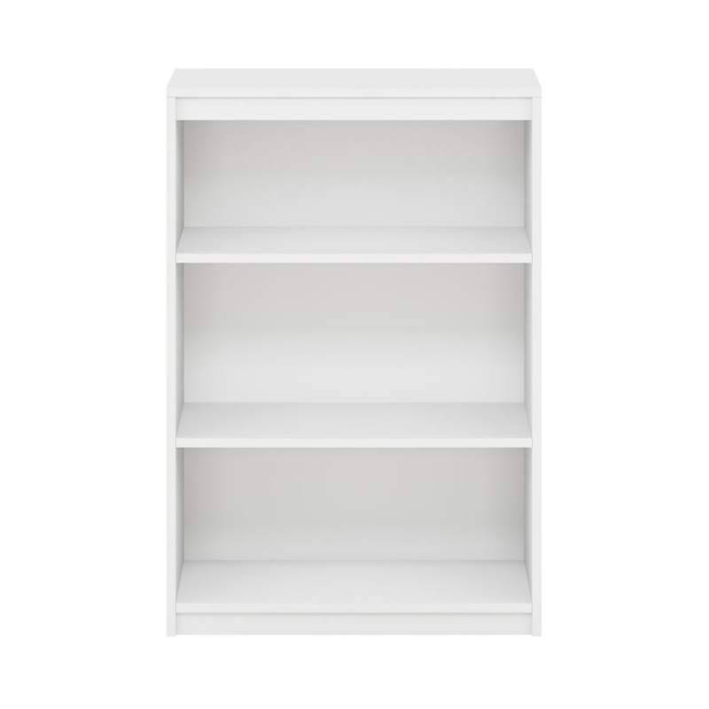 Furinno Gruen 3-Tier Bookcase With Adjustable Shelves, White