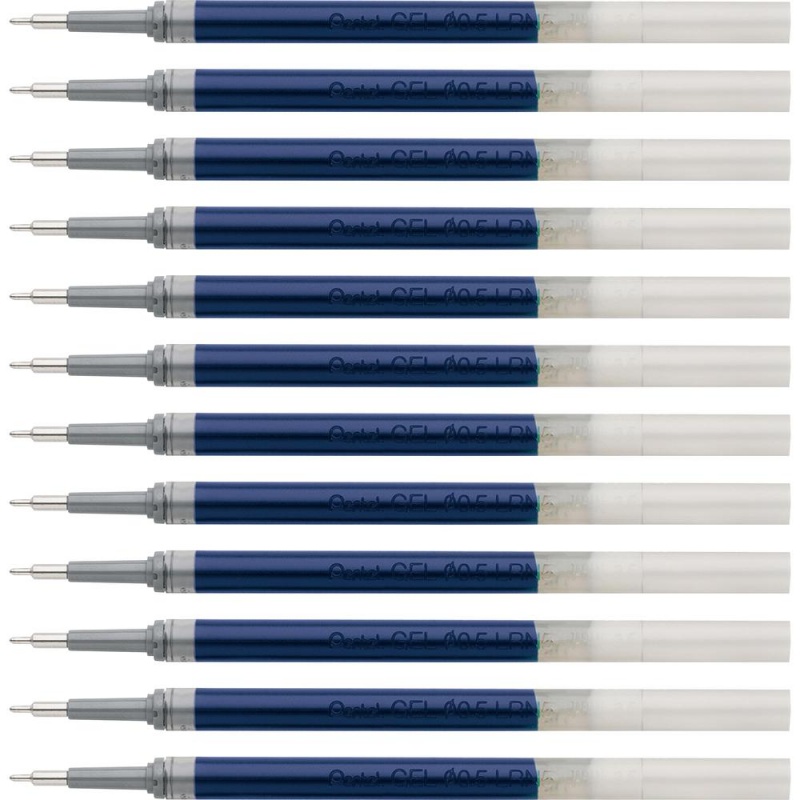 Pentel Energel .5Mm Liquid Gel Pen Refill - 0.50 Mm, Fine Point - Blue Ink - Smudge Proof, Smear Proof, Quick-Drying Ink, Glob-Free, Smooth Writing - 12 / Box