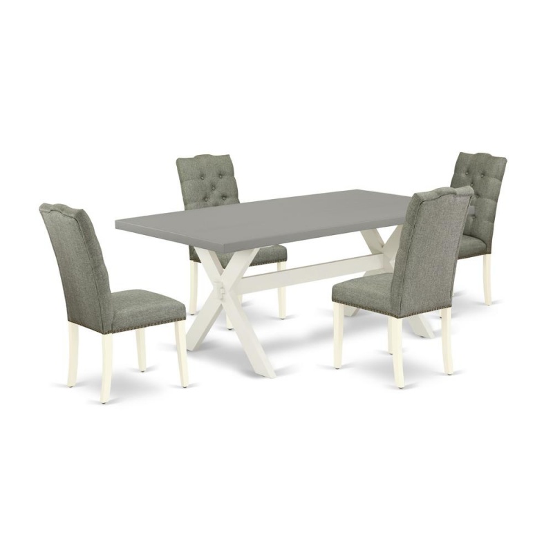 East West Furniture 5-Piece Dining Room Table Set