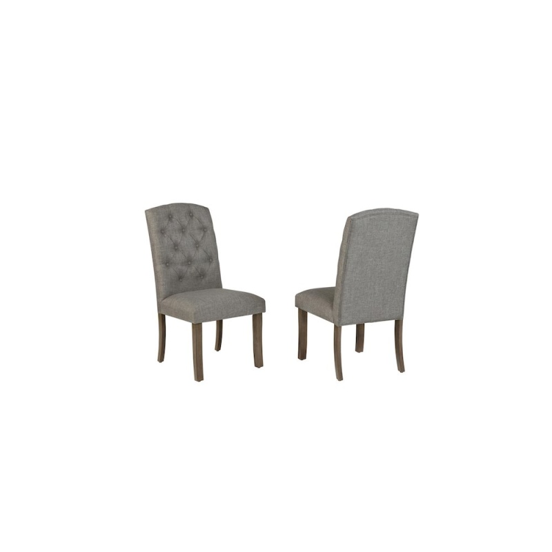 Dark Grey Dining Chairs with Wood Legs