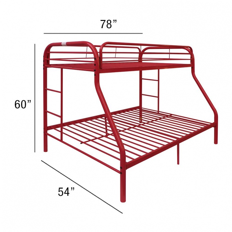 Tritan Twin/Full Bunk Bed, Red