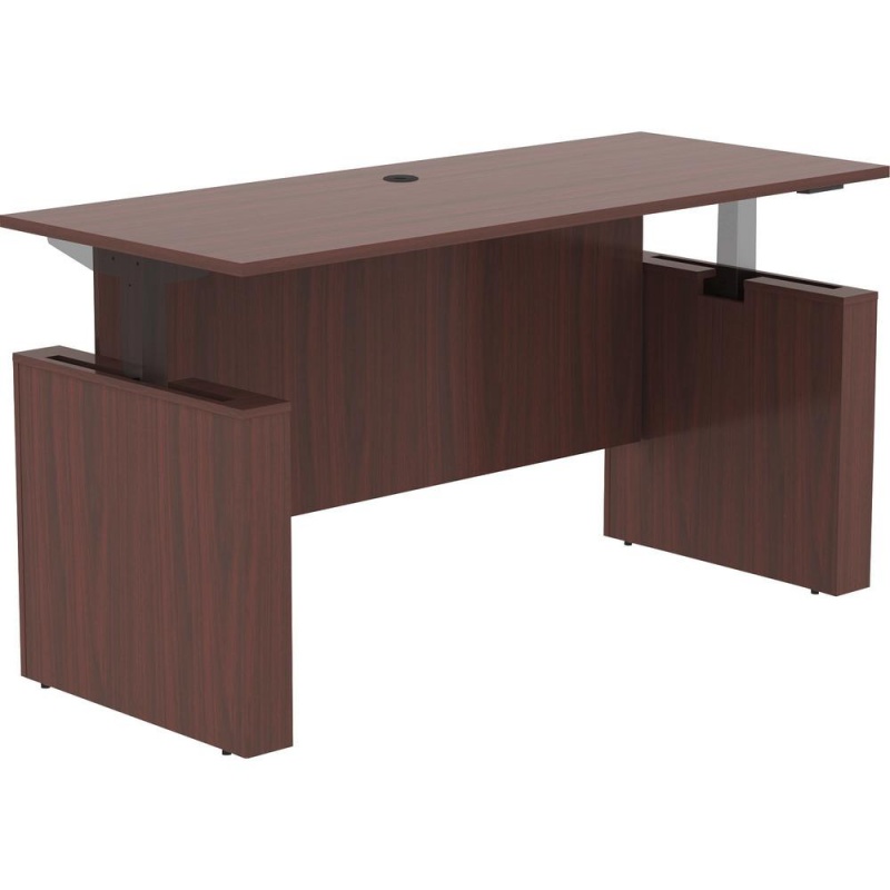 Lorell Essentials 72" Sit-To-Stand Desk Shell - 0.1" Top, 1" Edge, 72" X 29" X 49" - Material: Polyvinyl Chloride (Pvc) Edge - Finish: Laminate Top, Mahogany
