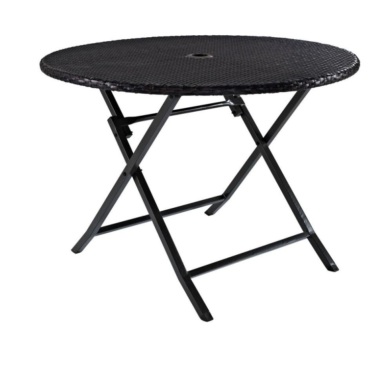 Palm Harbor Outdoor Wicker Folding Table Brown