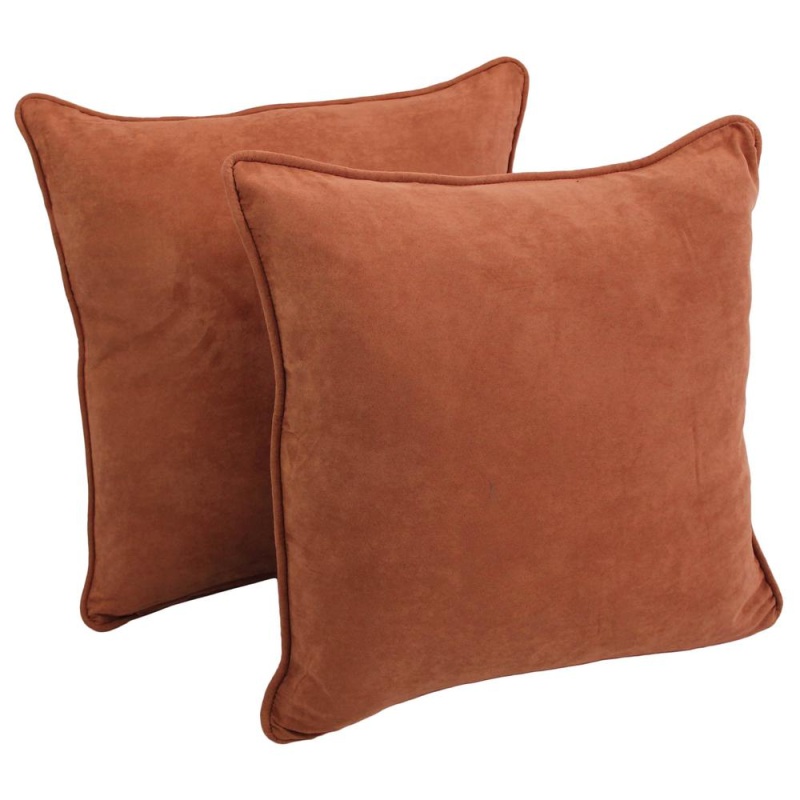 25-Inch Double-Corded Solid Microsuede Square Floor Pillows With Inserts (Set Of 2) 9813-Cd-S2-Ms-Sp
