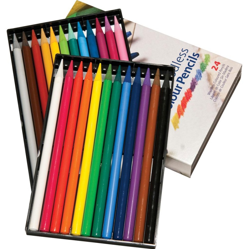 Koh-I-Noor Woodless Colored Pencils - 7.6 Mm Lead Diameter - Assorted Lead - 24 / Set