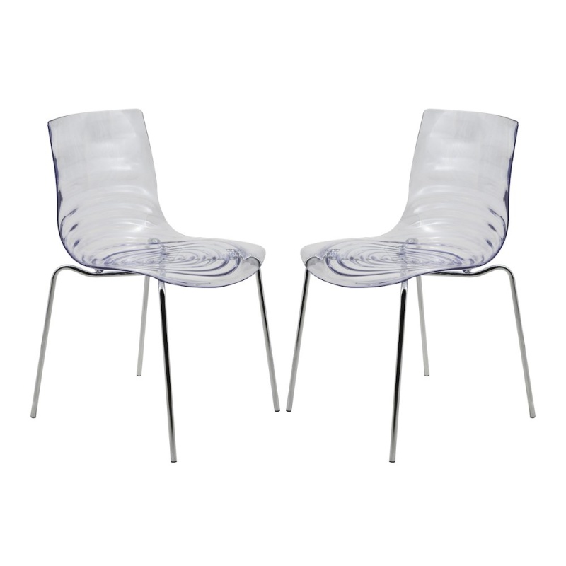 Astor Water Ripple Design Dining Chair Set Of 2
