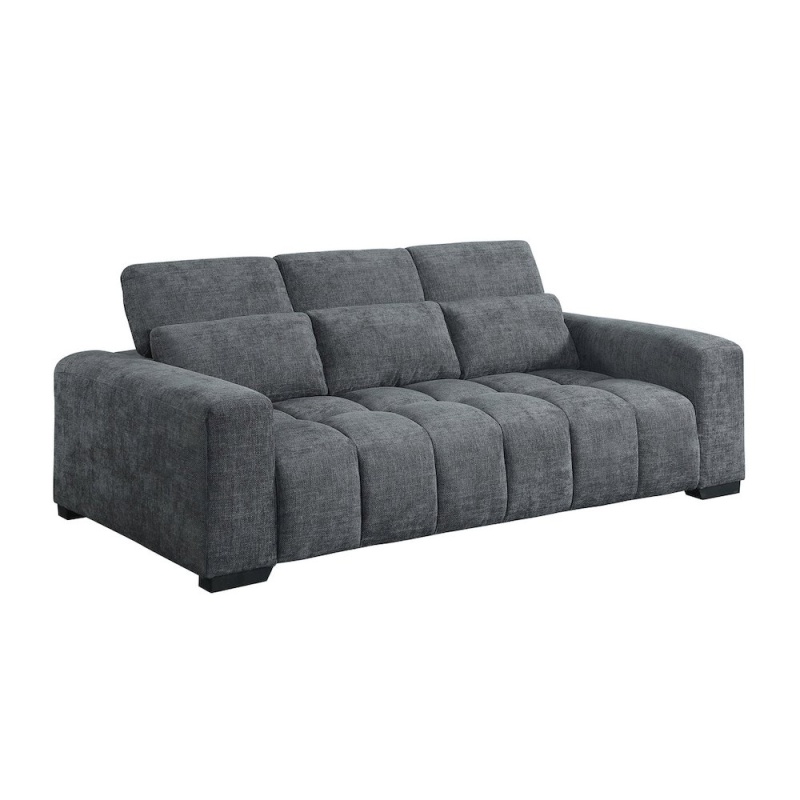 3 Seater Sofa In Dark Gray With Adjustable Back