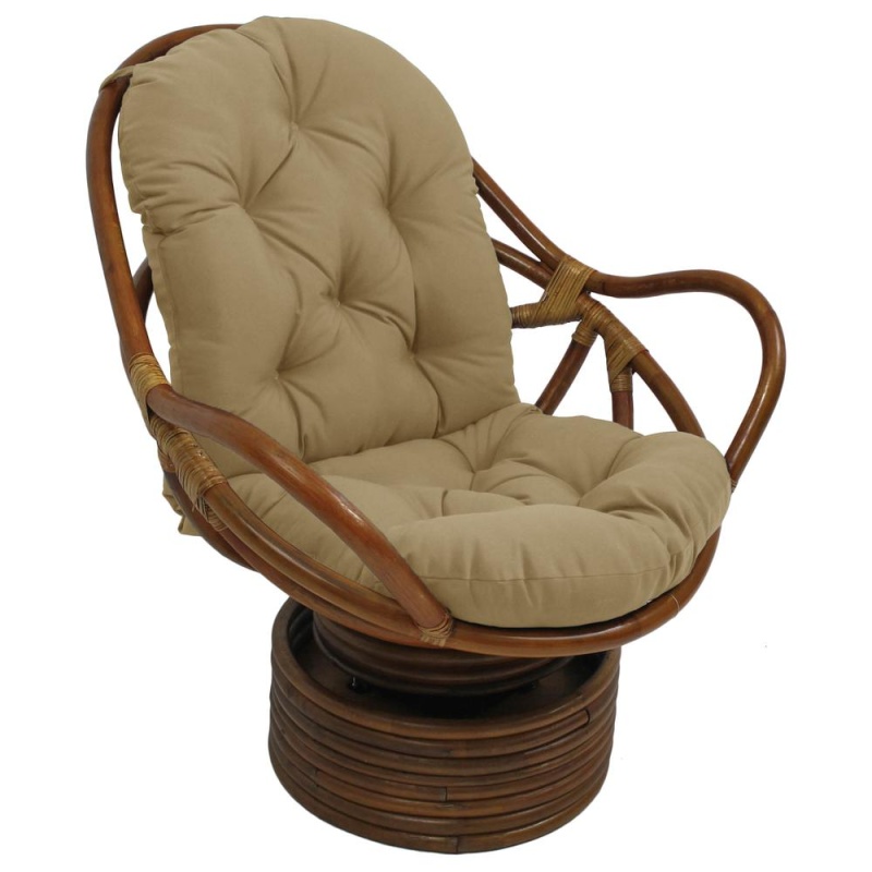 48-Inch by 24-Inch Solid Outdoor Swivel Rocker Cushion