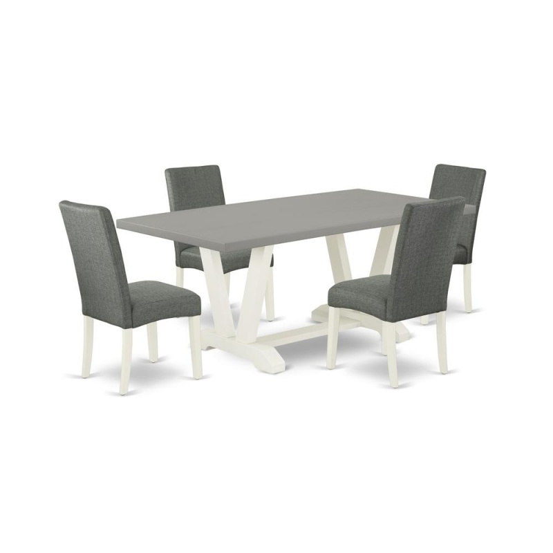 5-Pc Dinette Set with 4 Parson Chairs