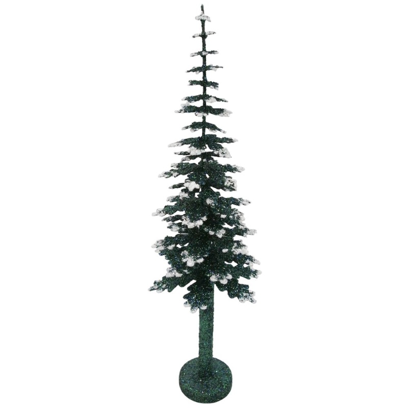 Paper Mache Tree - Green With Snow 40Cm