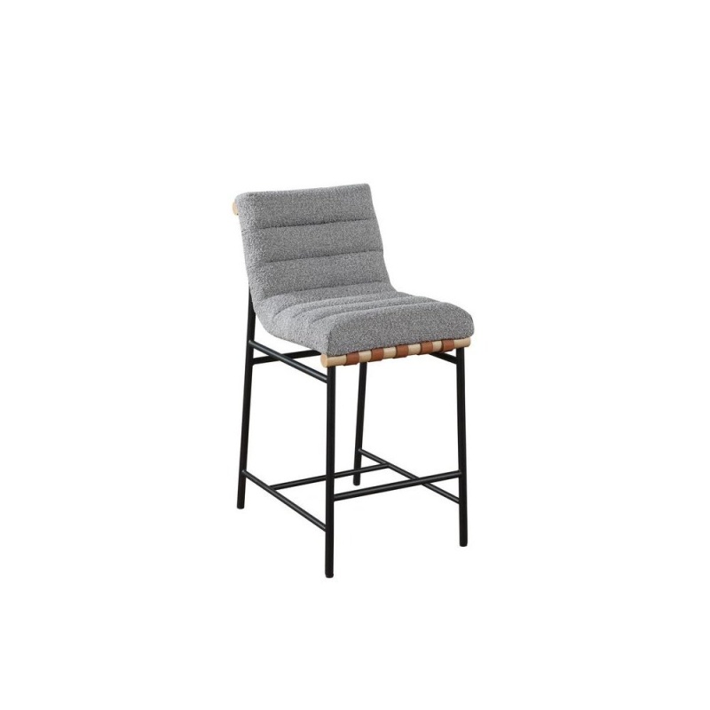 Lahni Gray Boucle Fabric Counter Height Chair