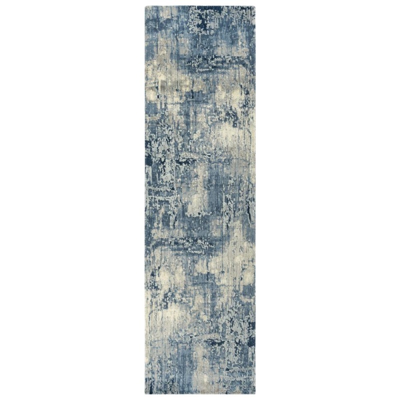 Hybrid Cut Pile Wool/ Tencel Rug, 2'6" X 10'