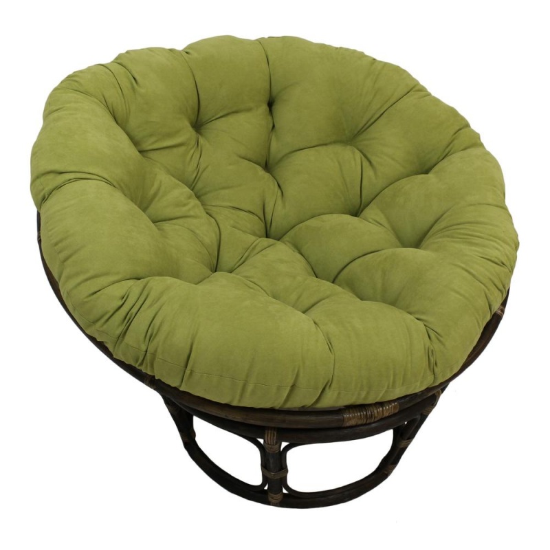 Rattan 42-Inch Papasan Chair With Micro Suede Cushion