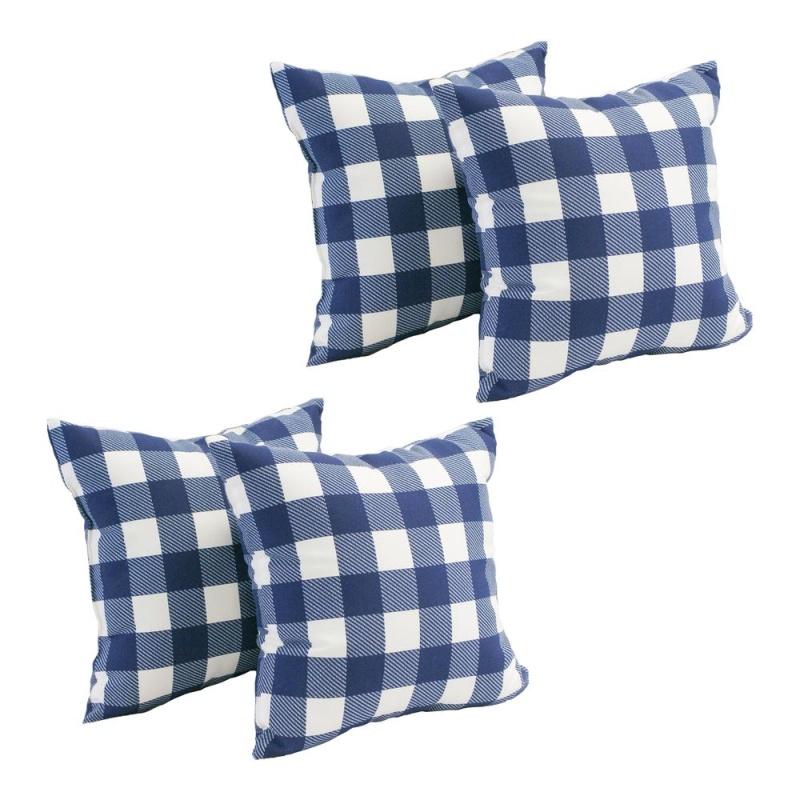 Spun Polyester 17-Inch Outdoor Throw Pillows (Set of 4)