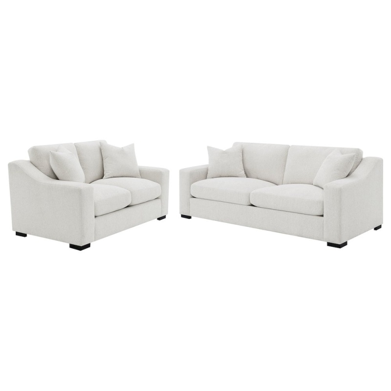 Ashlyn 2-Piece Upholstered Track Arm Sofa Set in Sand