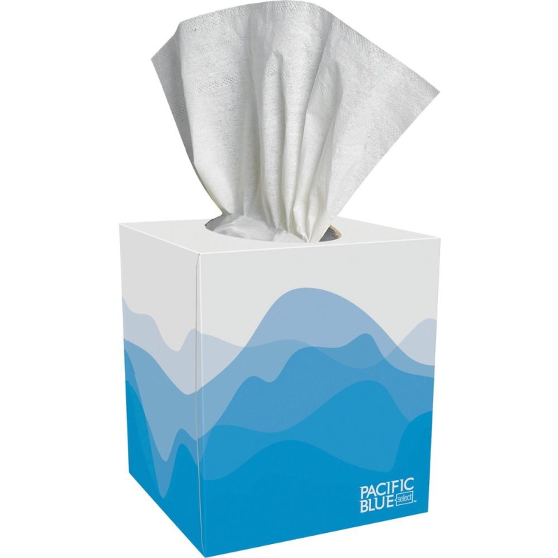 Pacific Blue Select Facial Tissue By Gp Pro - Cube Box - 2 Ply - 7.65" X 8.85" - White - Soft, Absorbent - 100 Per Box - 36 / Carton