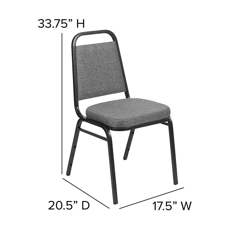Hercules Series Trapezoidal Back Stacking Banquet Chair With 2.5" Thick Seat In Gray Fabric - Silver Vein Frame