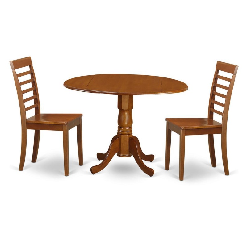 3 Pc Kitchen Table Set-Round Kitchen Table Plus 2 Dinette Chairs