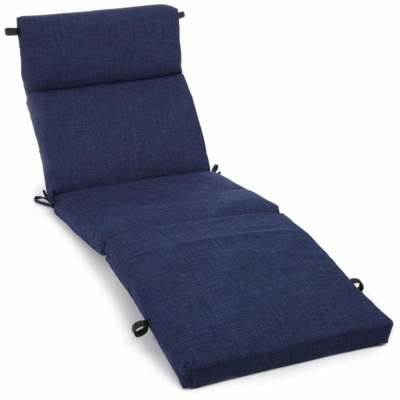 72-Inch By 24-Inch Solid Polyester Outdoor Chaise Lounge Cushion