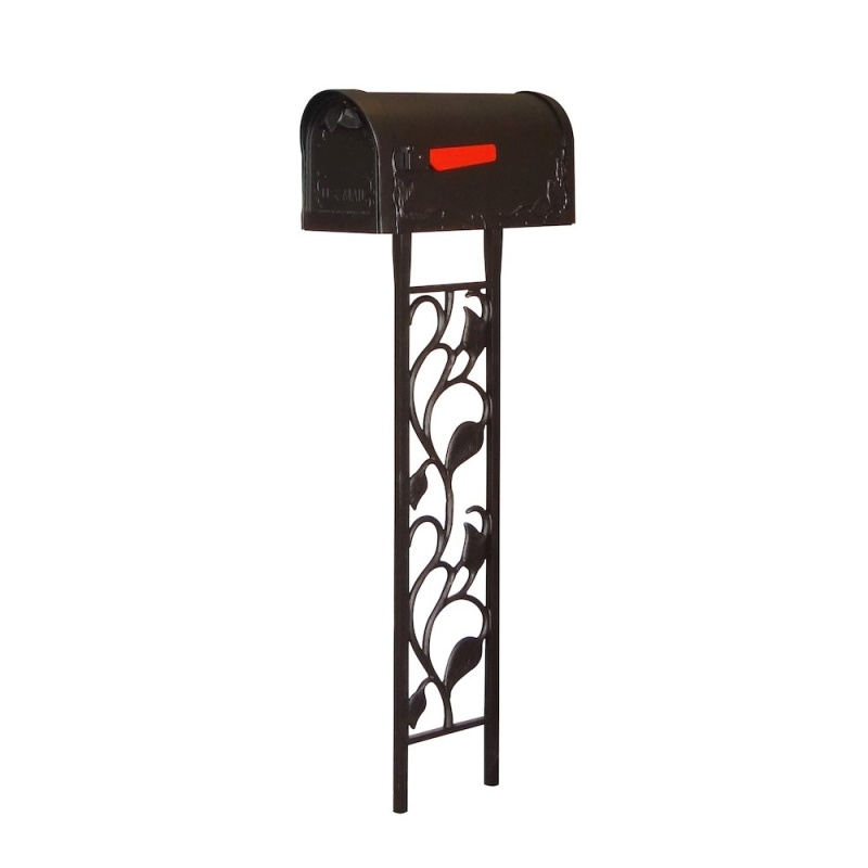 Floral Curbside Mailbox With Floral Mailbox Post
