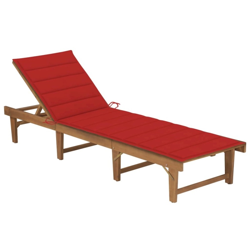 Sun Lounger with Red Cushion