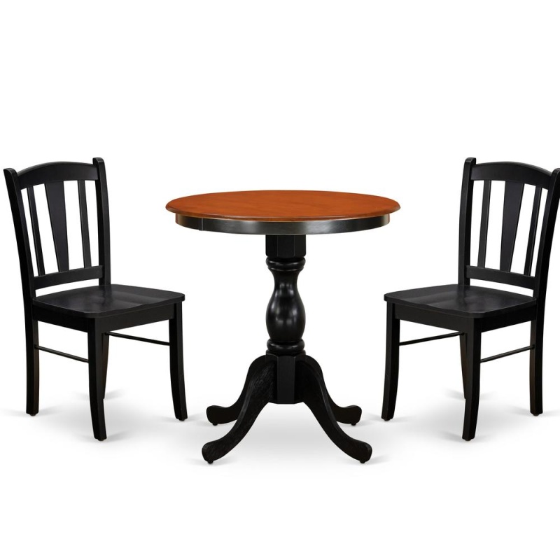3-Piece Mid Century Dining Set with Round Table