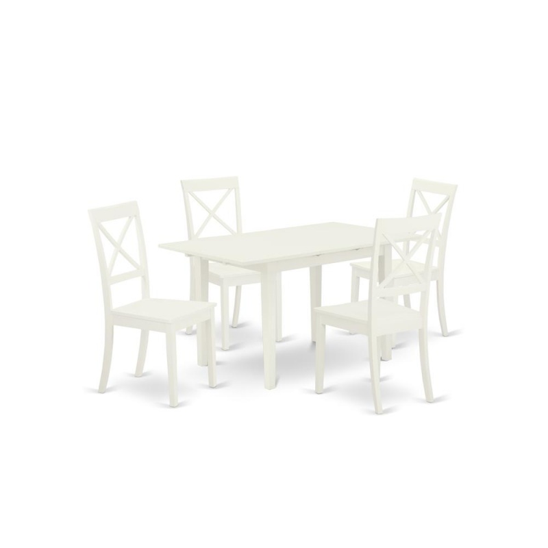 Dining Table- Dining Chairs, Nobo5-Whi-w