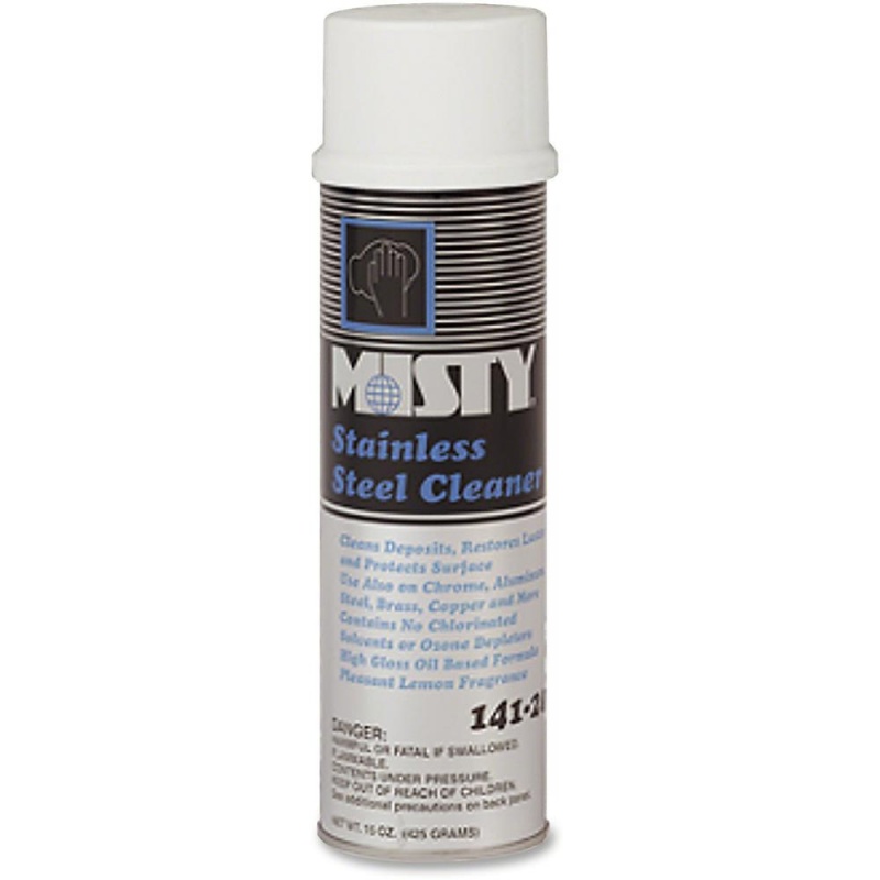 Misty Stainless Steel Cleaner - 15 Fl Oz (0.5 Quart) - Lemon Scent - 1 Each - Clear