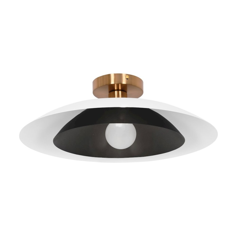 1 Light Semi-Flush Mount in Aged Brass