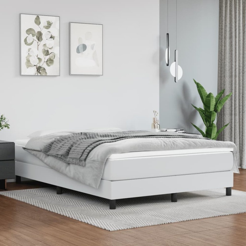 White Faux Leather Bed Frame, Full