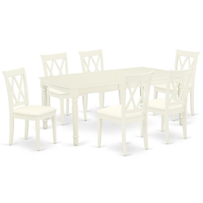 Dining Room Set Linen White, Docl7-Lwh-c