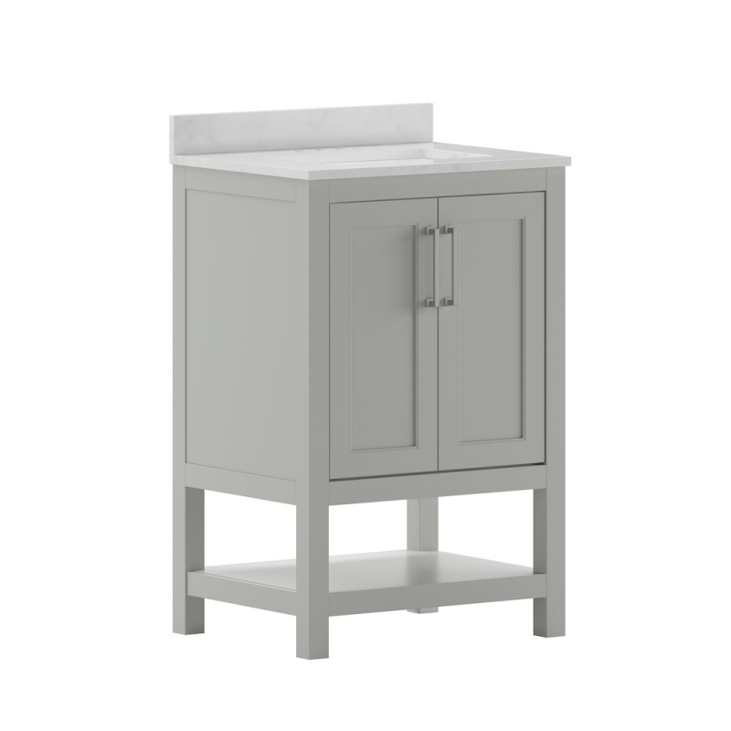 24 Inch Contemporary Bathroom Vanity With Sink Combo
