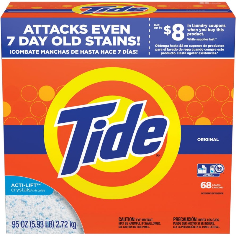 Tide Powder Laundry Detergent - For Clothing, Laundry - Concentrate - 95 Oz (5.94 Lb) - Original Scent - 3 / Carton - Orange