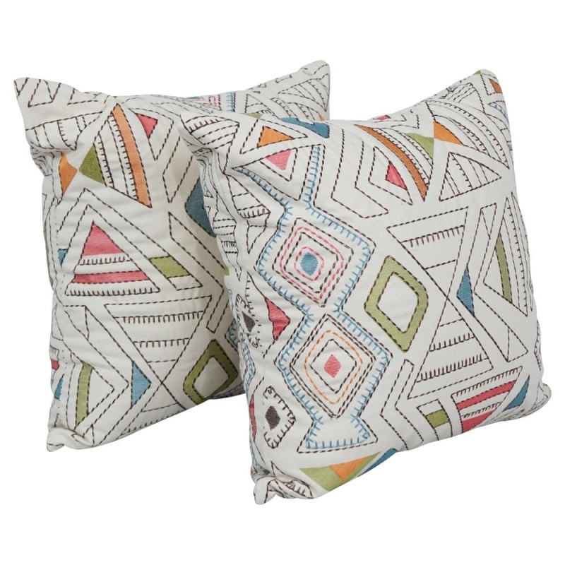 17-Inch Jacquard Throw Pillows With Inserts (Set of 2)