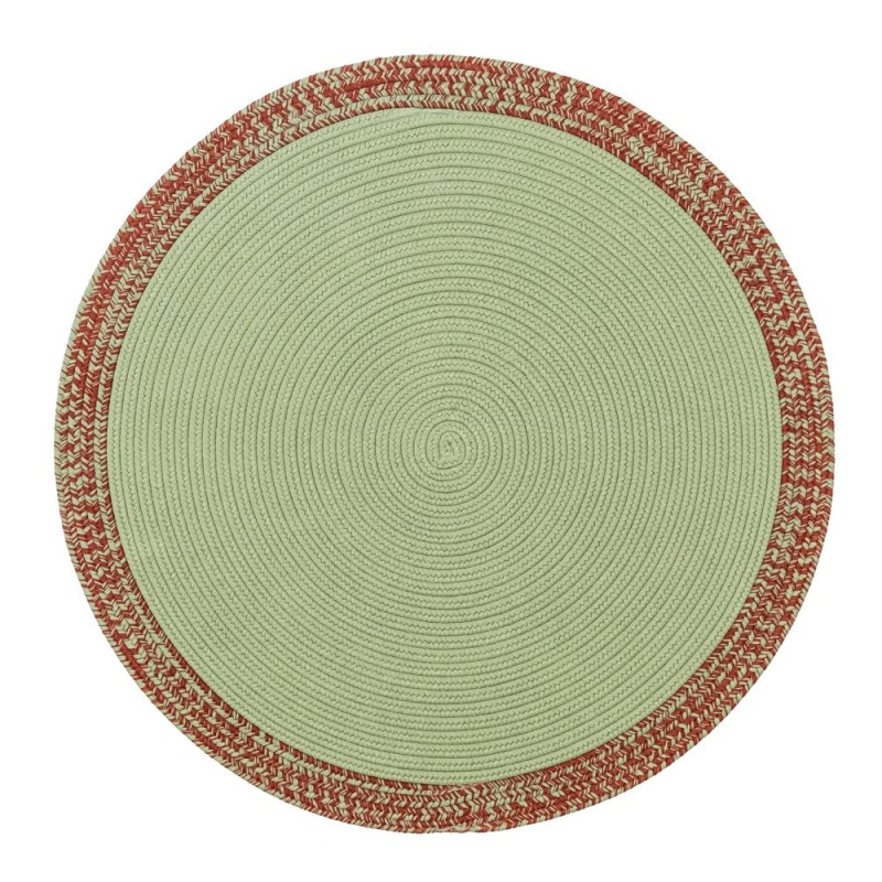 Bordered Under-Tree Christmas Reversible Round Rug - Green 65” X 65”
