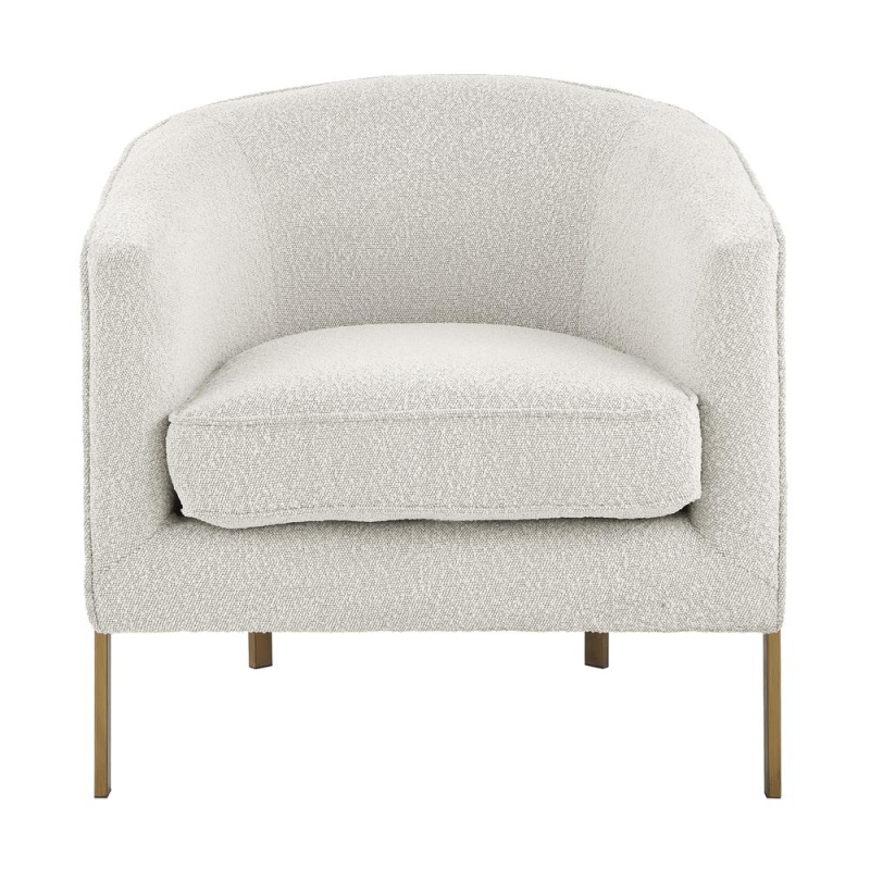 Harrod Boucle Accent Arm Chair Antique Gold Legs