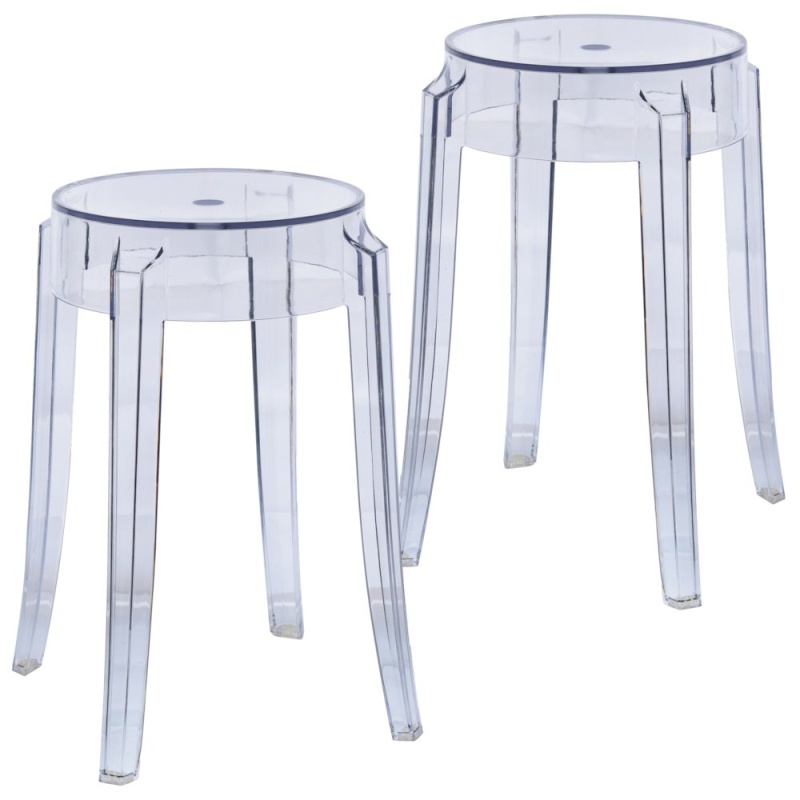 Averill Modern Plastic Dining Stool Set of 2