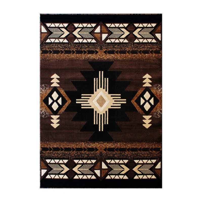 5' x 7' Chocolate Traditional Southwestern Area Rug