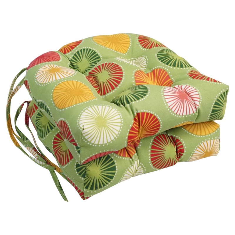 16-Inch Spun Polyester Outdoor U-Shaped Tufted Chair Cushion