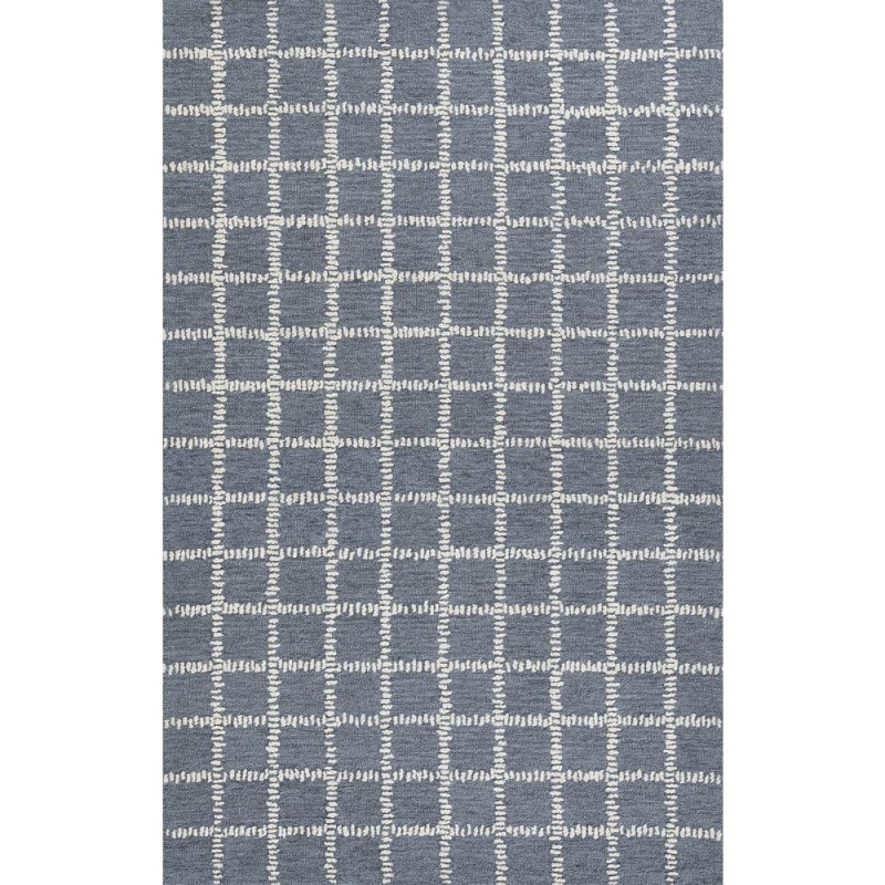 Contemporary Rectangle Area Rug, Blue, 5' X 8'