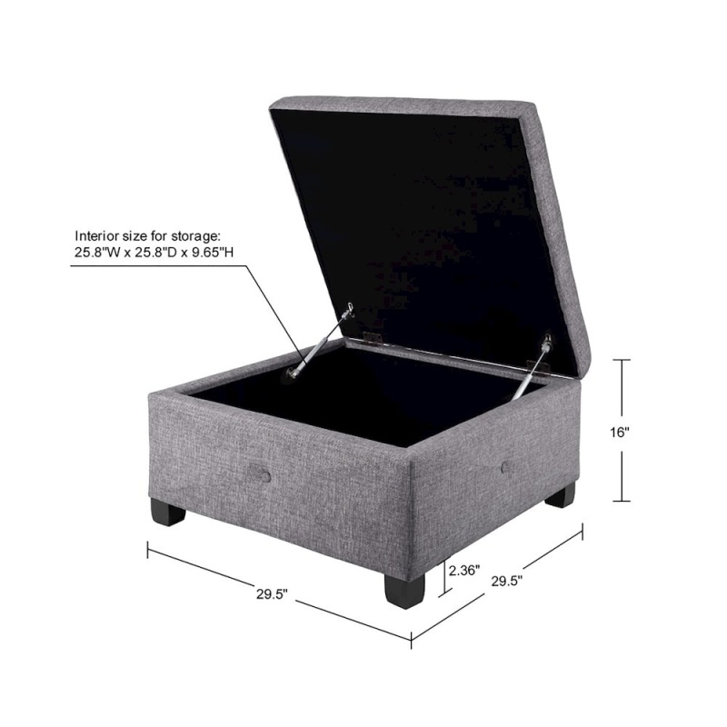 Soft Close Storage Ottoman