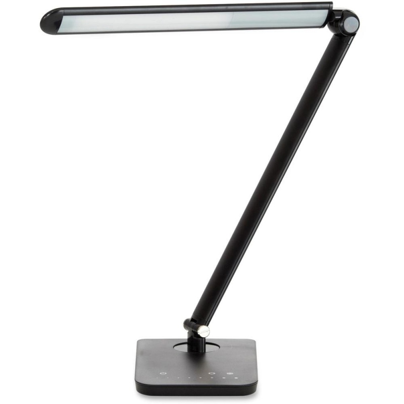 Safco Vamp Led Flexible Light - 16.8" Height - 5" Width - 9 W Led Bulb - Dimmable, Flexible Neck, Usb Charging, Adjustable Brightness - 550 Lm Lumens - Abs Plastic, Aluminum - Desk Mountable - Black -