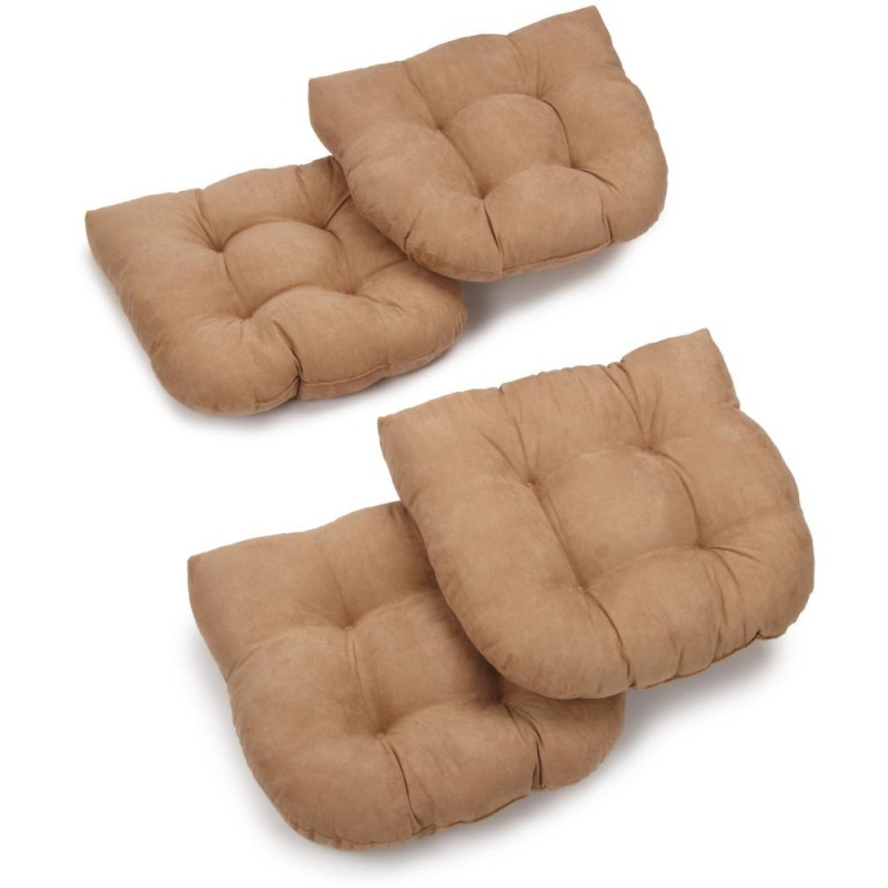 19-Inch U-Shaped Micro Suede Tufted Dining Chair Cushions (Set Of 4)