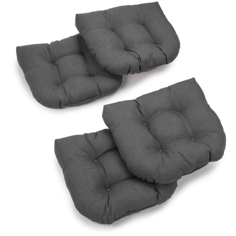 19-Inch U-Shaped Outdoor Tufted Dining Chair Cushions