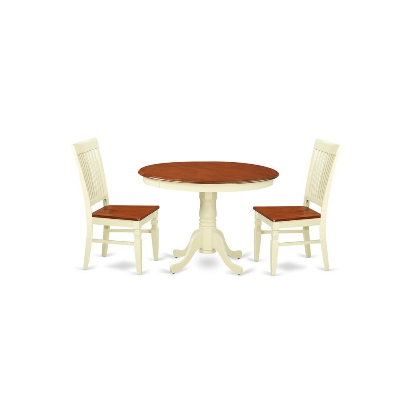 Dining Room Set Buttermilk & Cherry, Hlwe3-Bmk-w
