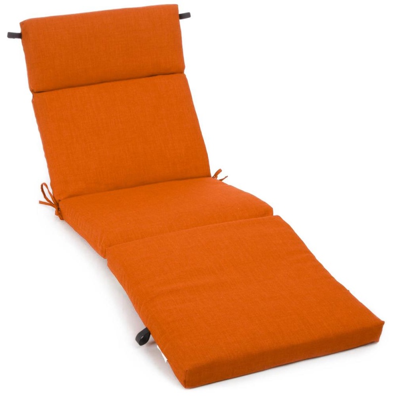 72-Inch By 24-Inch Solid Polyester Outdoor Chaise Lounge Cushion