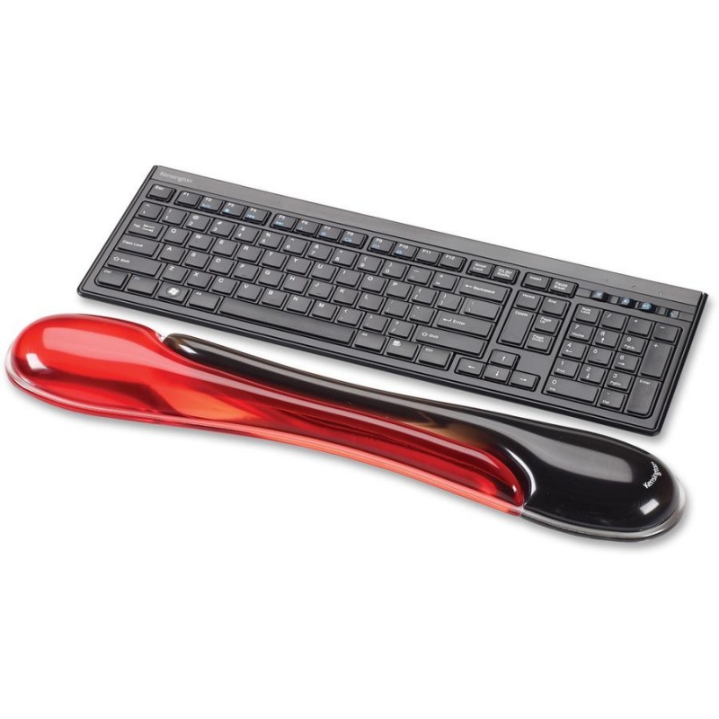 Kensington Duo Gel Wave Keyboard Wrist Rest - 18.88" X 3.50" Dimension - Red, Black - Gel - Slip Resistant - 1 Pack